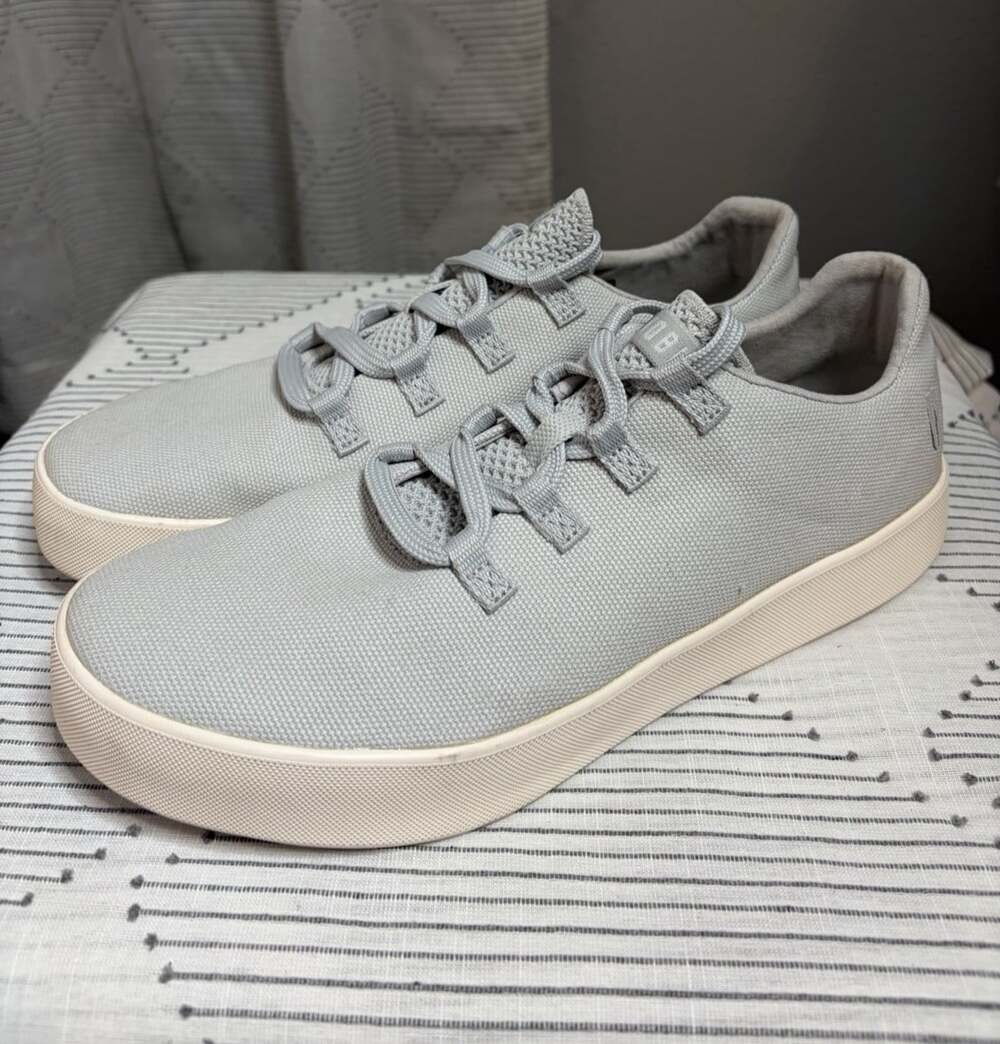 NOBULL Shoes Mens Size 10.5 Grey Rec Canvas Trainer Gum Sole Workout Sneakers